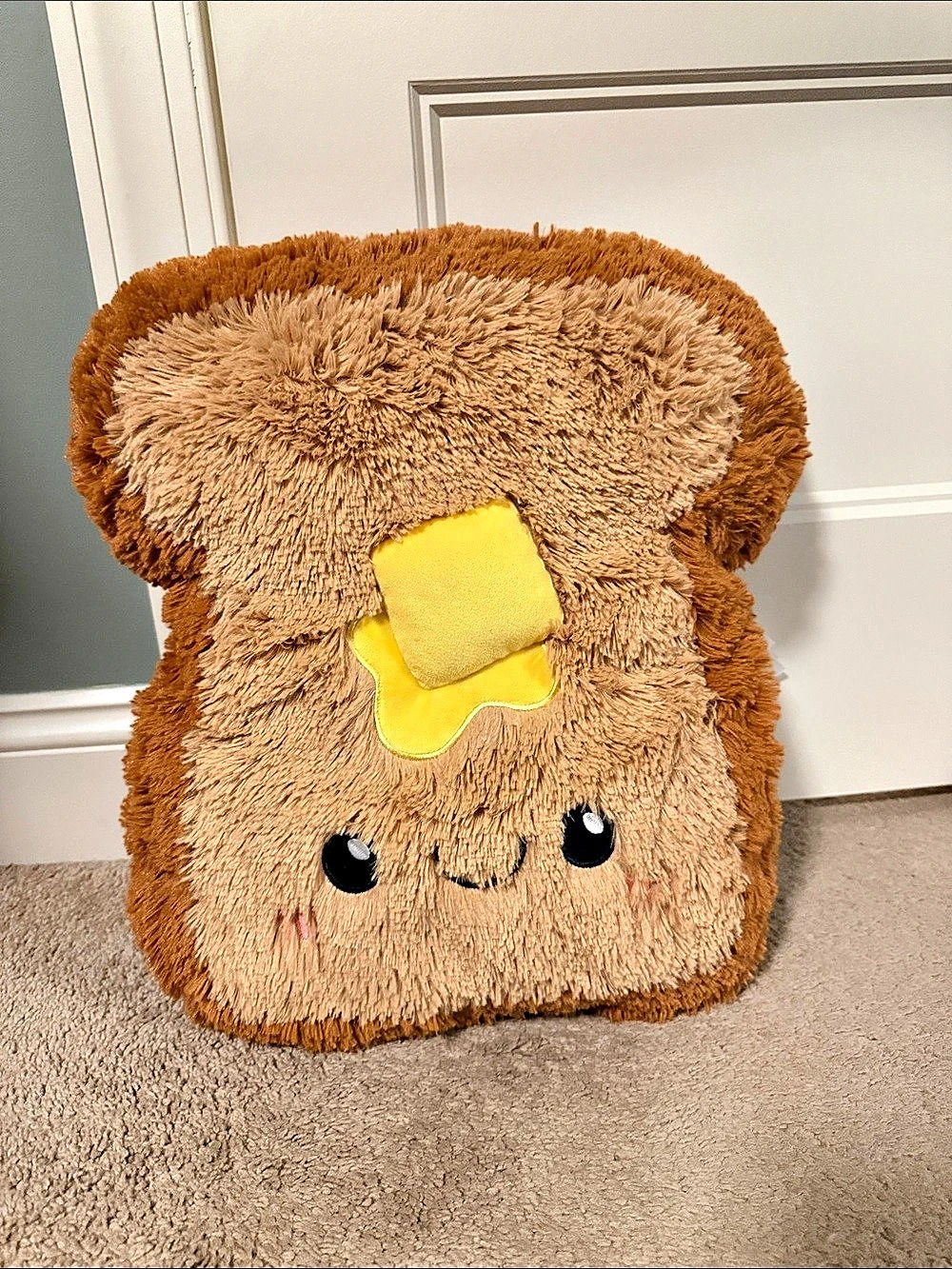Squishable Comfort Food Buttered Toast Plush Bag Brown & Yellow 17 in